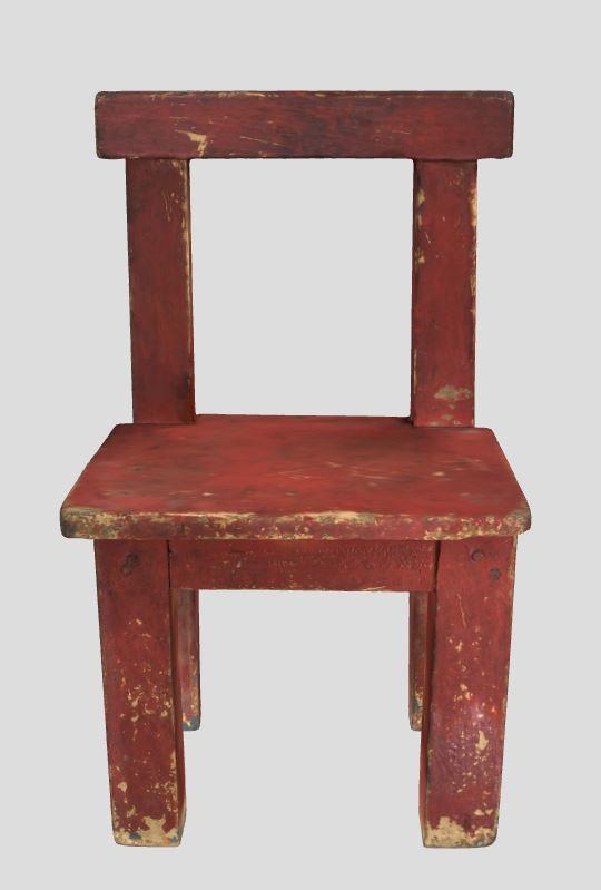 紅漆木製兒童椅