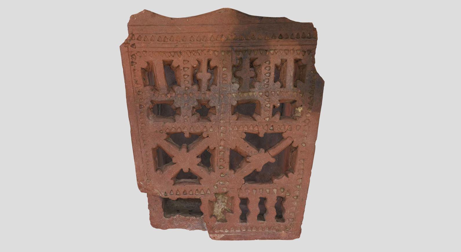 磚燒方形鏤空紋飾筷筒
