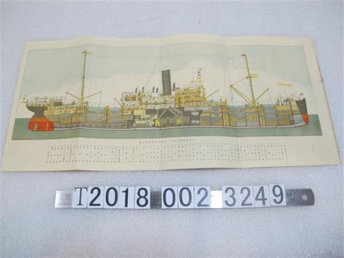 〈日本郵船株式會社一萬噸型汽船縱斷面圖〉 (共2張)