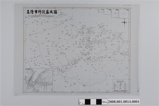 基隆市行政區域圖 製版網片黑版 藏品資料 國立臺灣歷史博物館典藏網