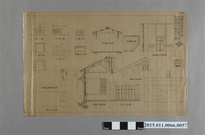 專賣局嘉義支局假事務所增築其他模樣替工事設計圖 (共2張)