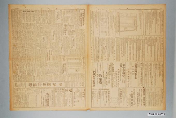 臺灣新生報社出版《臺灣新生報》1947年（民國36年）1月9日5至8版 (共2張)