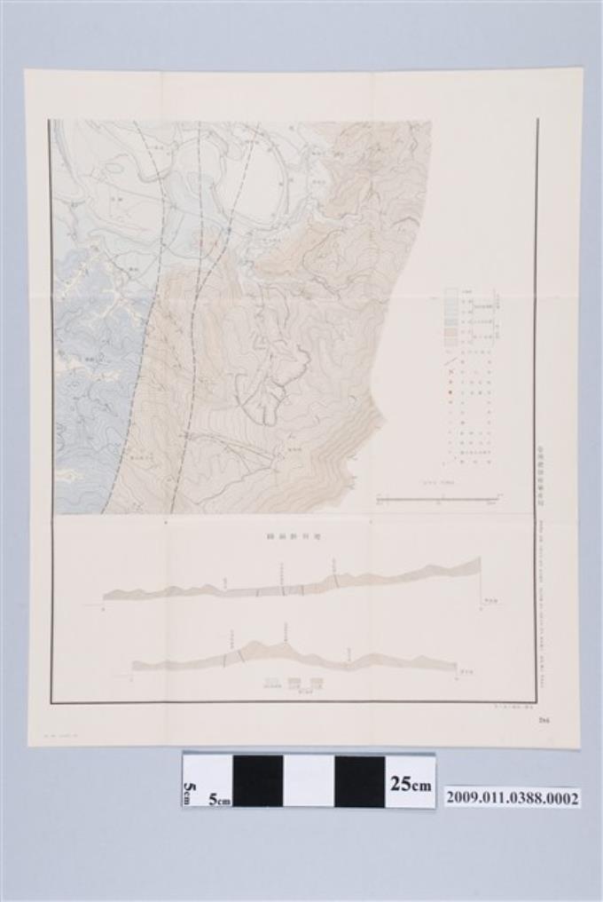 臺灣總督府殖產局出版〈一萬分一竹頭崎背斜軸地形及地質精查圖〉南幅 (共2張)