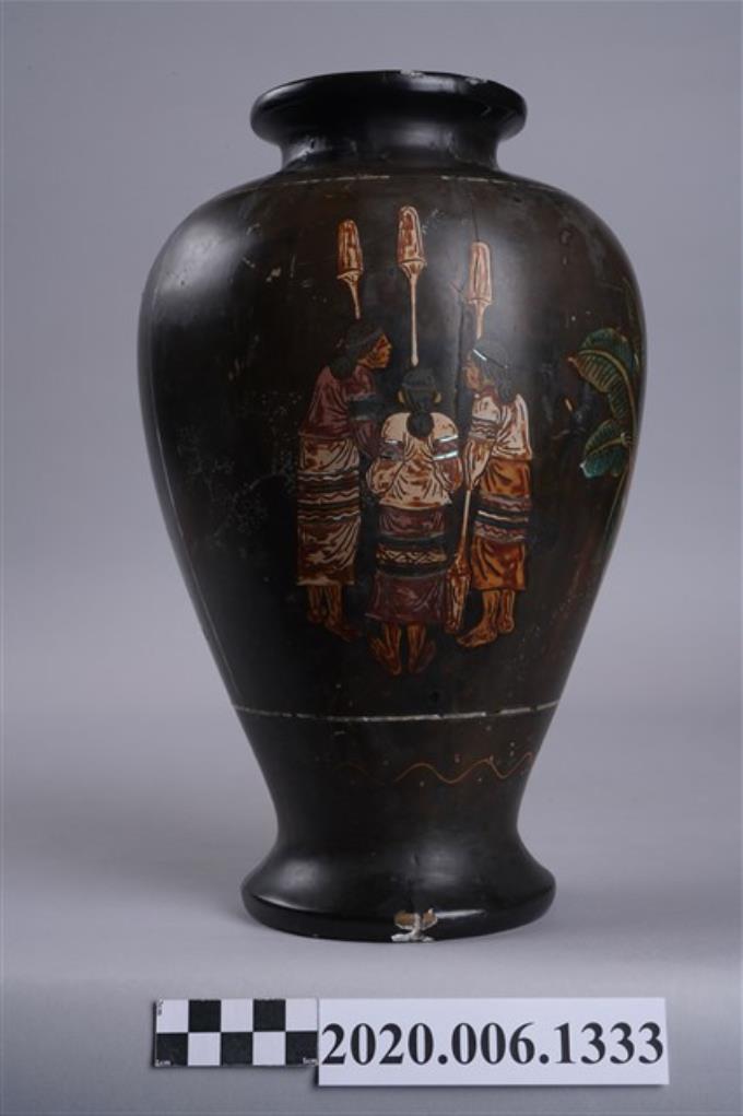 漆器上寬下窄黑花瓶 (共6張)