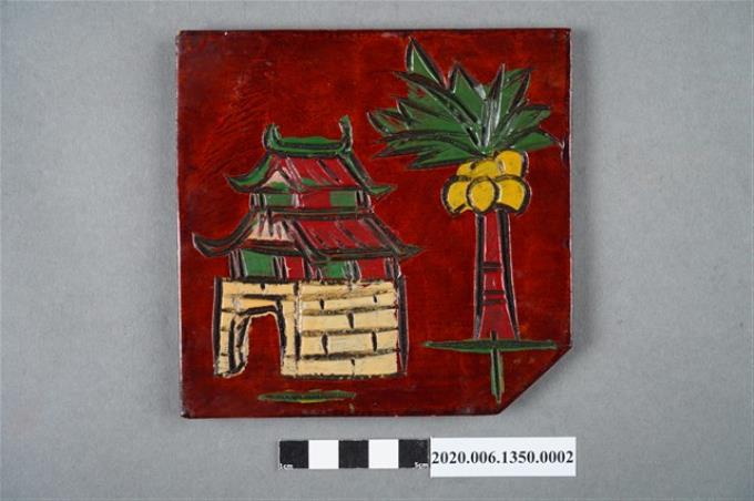 木製原住民人文生活圖樣漆器擺飾 (城門) (共6張)