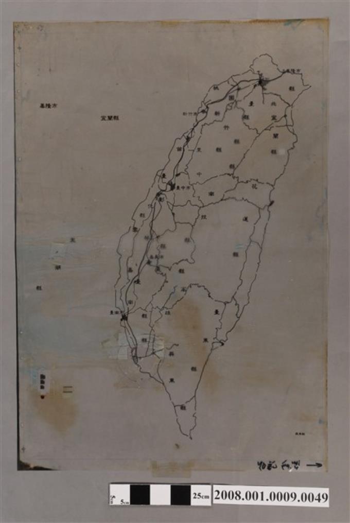 〈四十萬分一臺灣地區〉清繪製版描圖紙校對稿 (共2張)