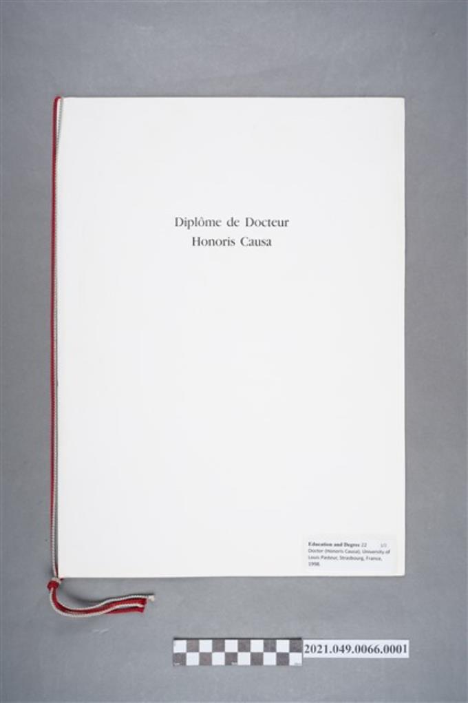 李遠哲1998年法國斯特拉斯堡大學名譽博士證書 (共3張)