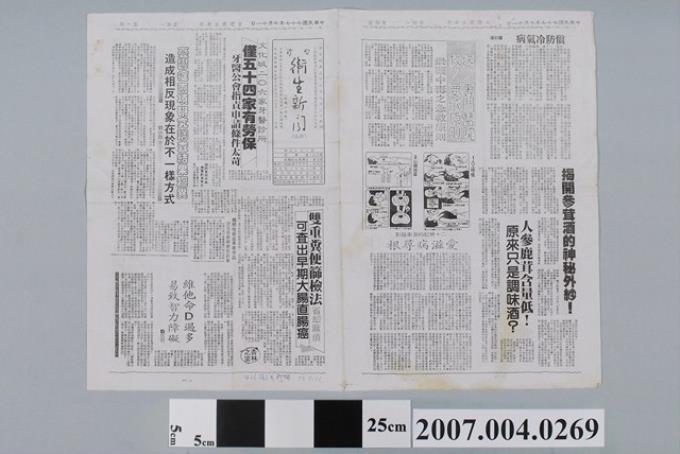 民國77年7月台灣衛生新聞社發行《台灣衛生新聞》第1883期 (共2張)