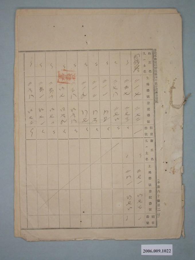 大正10年白鴿厝與新埤土地抵當移轉登記 (共2張)