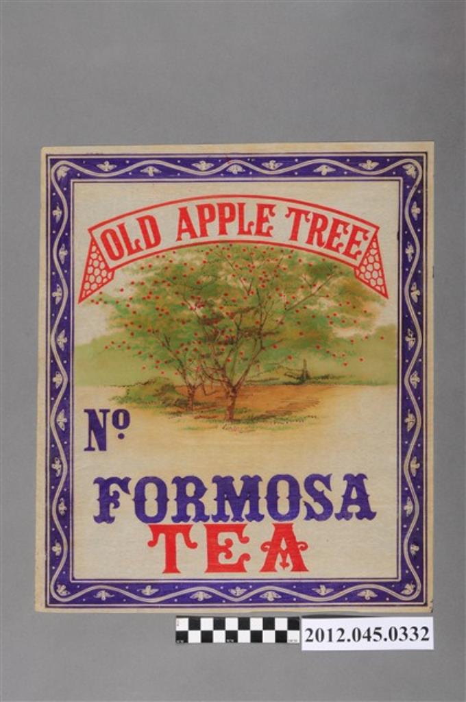 老蘋果樹牌福爾摩沙茶葉茶箱商標 (共2張)