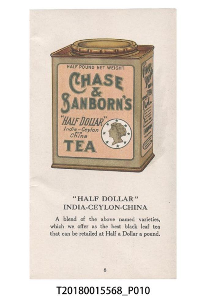 CHASE & SANBORN公司包裝茶品質保證書