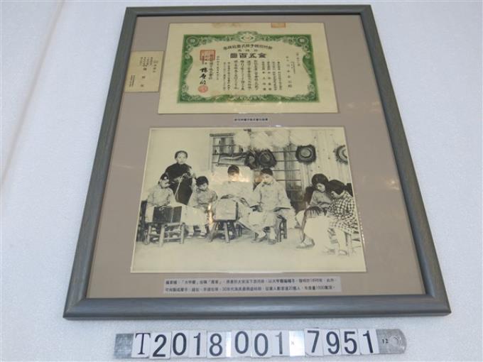 新竹州帽子株式會社股票與帽子商行名片與編草帽照片 (共1張)