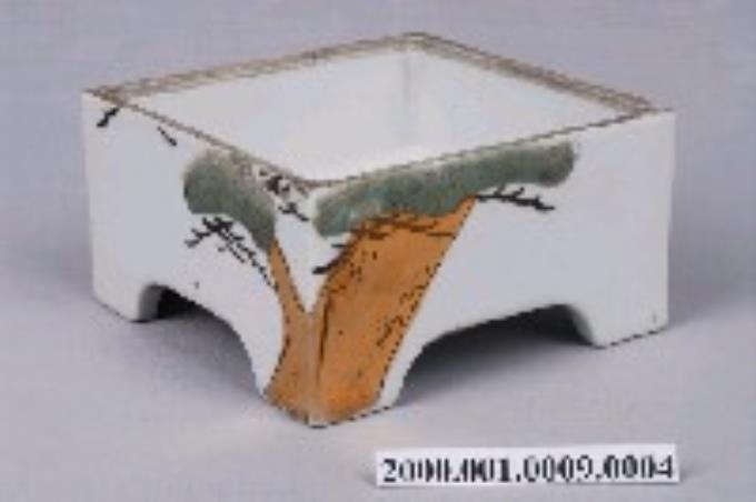瓷製方形帶蓋重盒底層盒