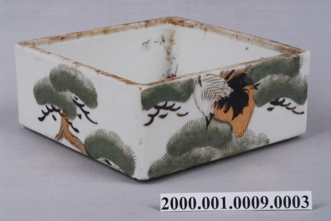 瓷製方形帶蓋重盒中層盒