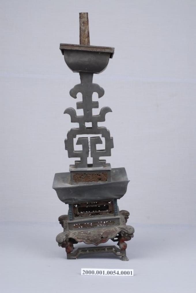 錫製壽字燭臺