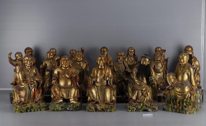 木製十八羅漢神像一組 (共1張)