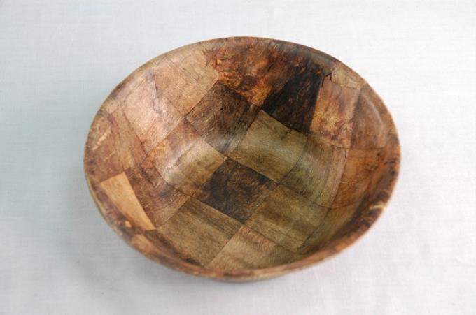 木製菱格紋大碗