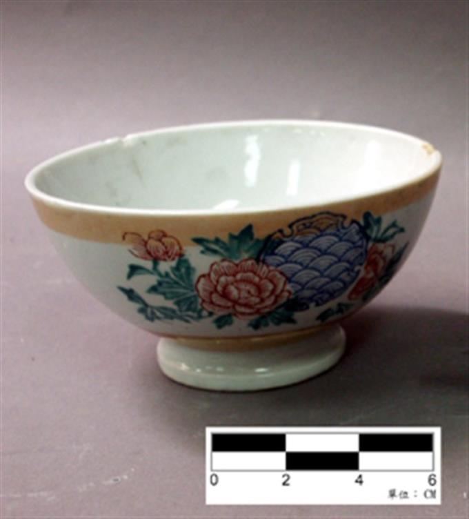 印花彩釉花卉紋碗 (共5張)