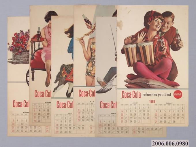 1963年可口可樂廣告年曆組 (共1張)