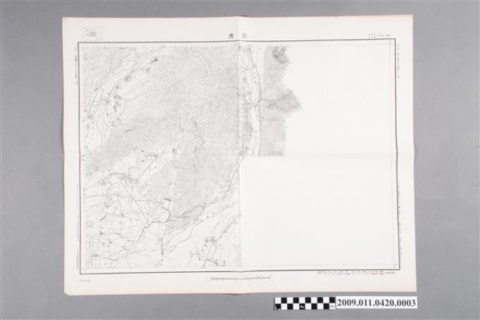 大日本帝國陸地測量部編繪〈五萬分一地形圖臺南七號－美濃〉假製版 (共2張)