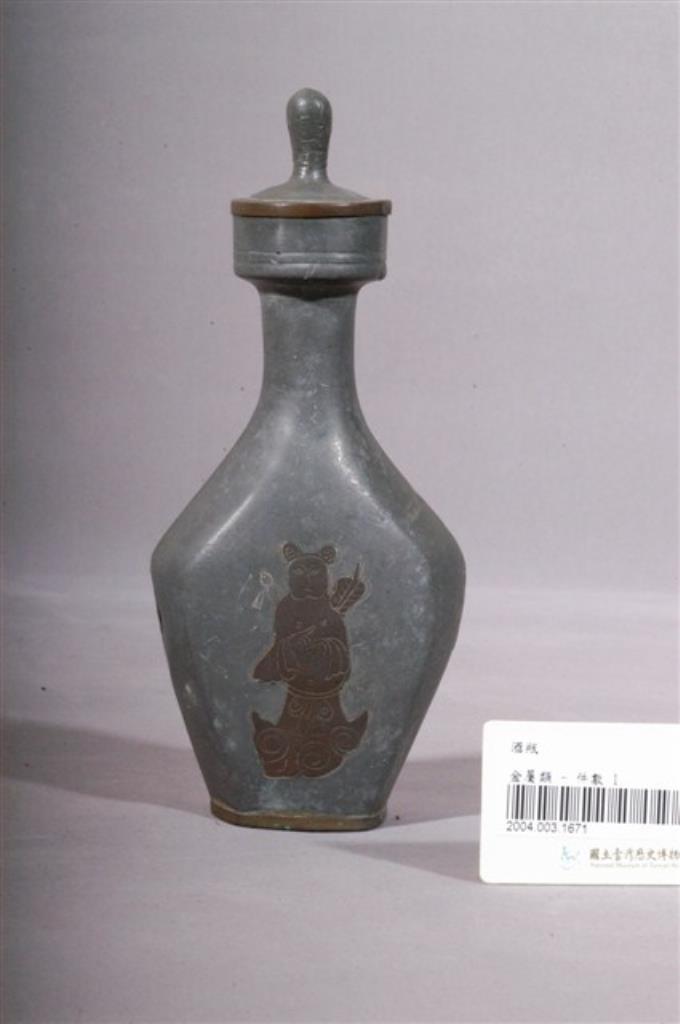 仙童花卉紋銅製酒瓶 (共9張)
