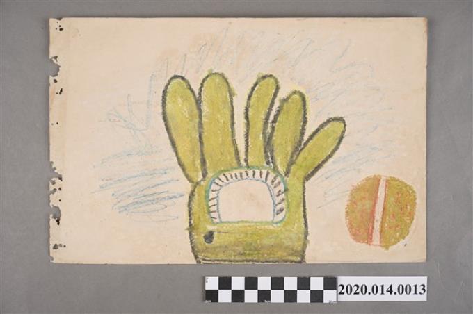 士林公學校學生郭燦坤圖畫作品：棒球手套 (共2張)