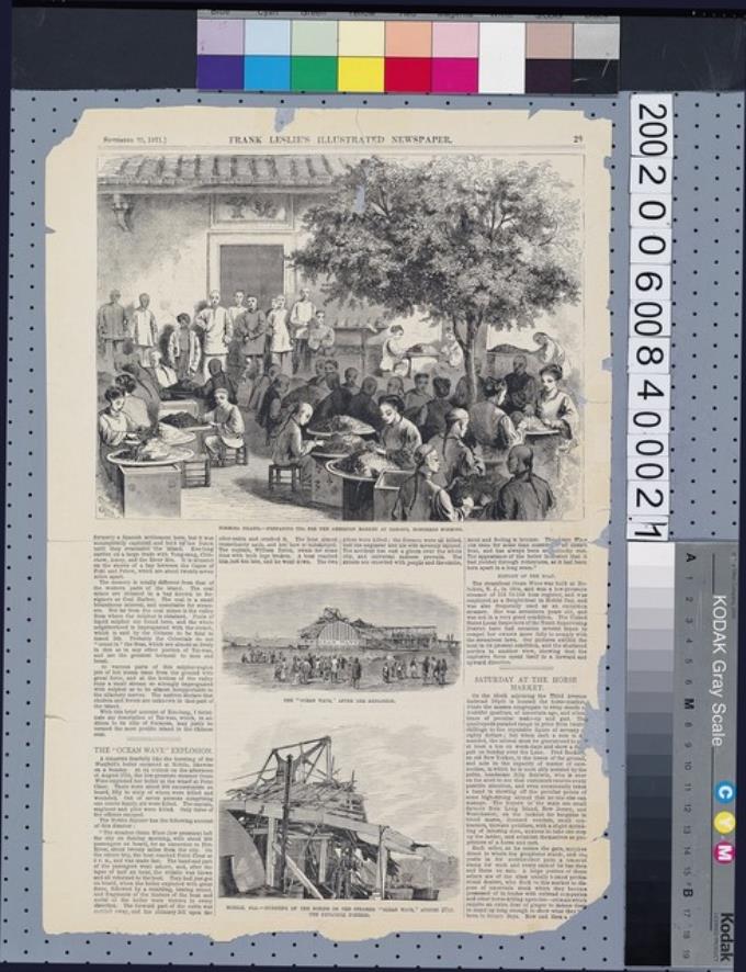 1871年9月23日《弗蘭克．萊斯利新聞畫報》之〈淡水女工揀選茶葉圖〉