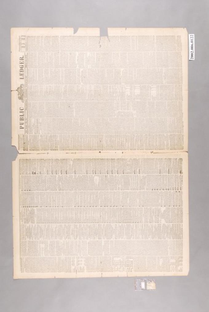 1857年8月19日費城《公眾記錄報》散頁