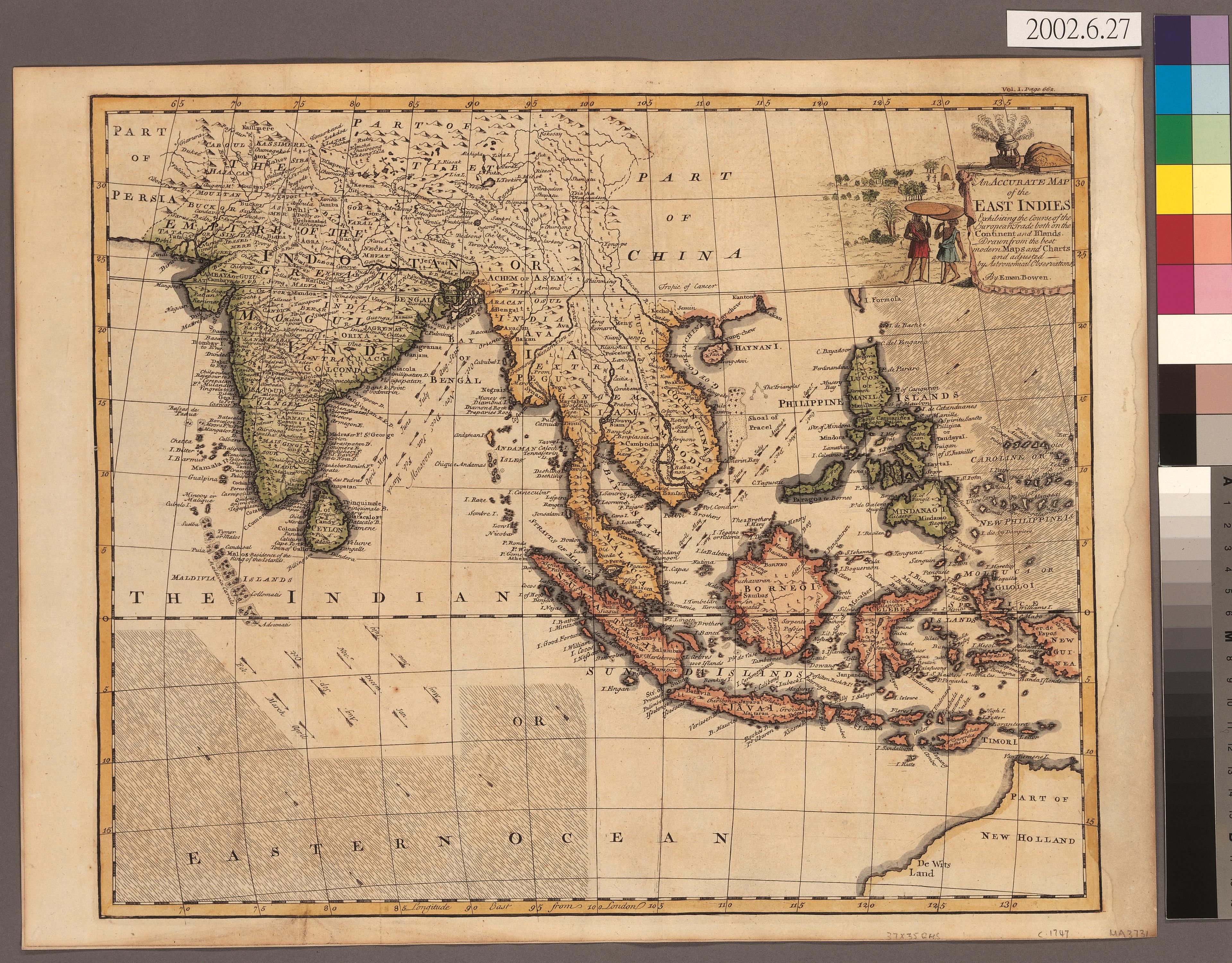 Emanuel Bowen〈精密東印度地圖〉 (共2張)