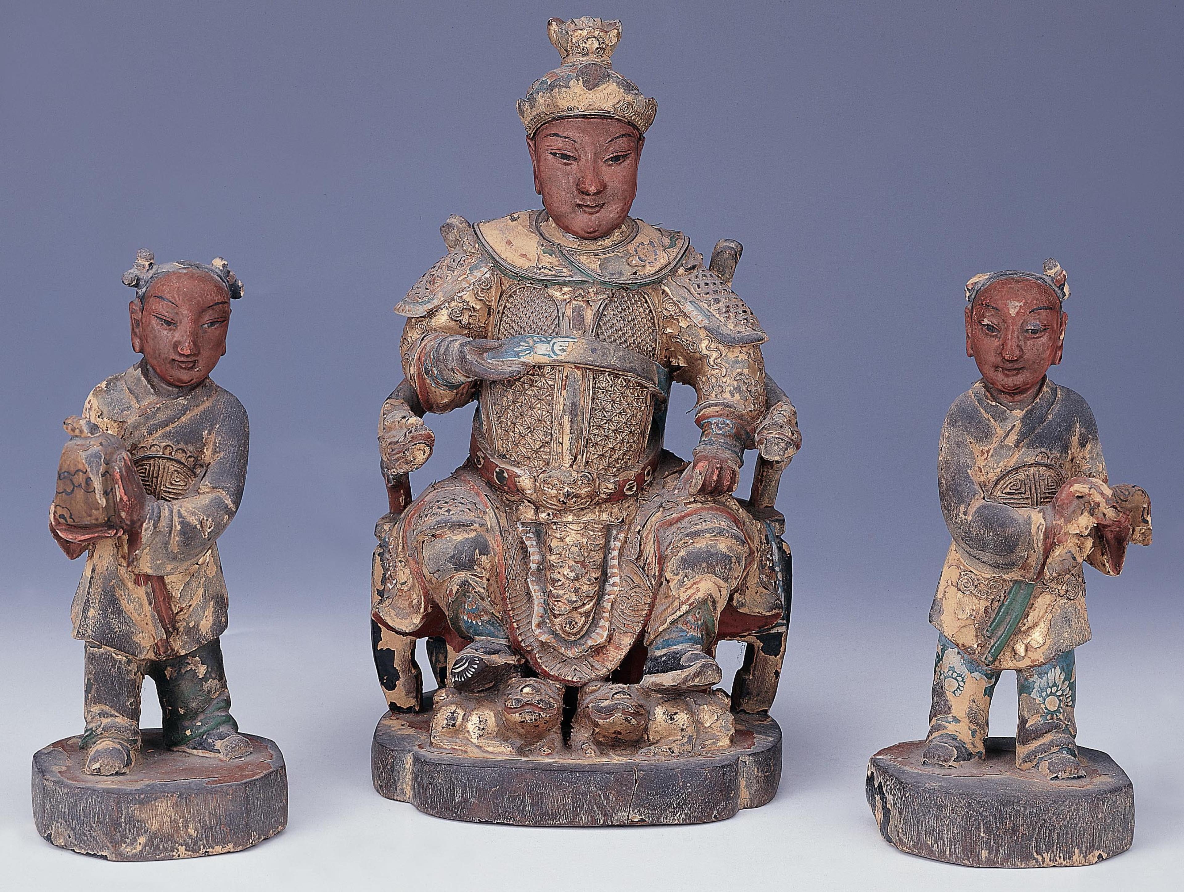 木雕保儀尊王與二侍童神像組 (共1張)