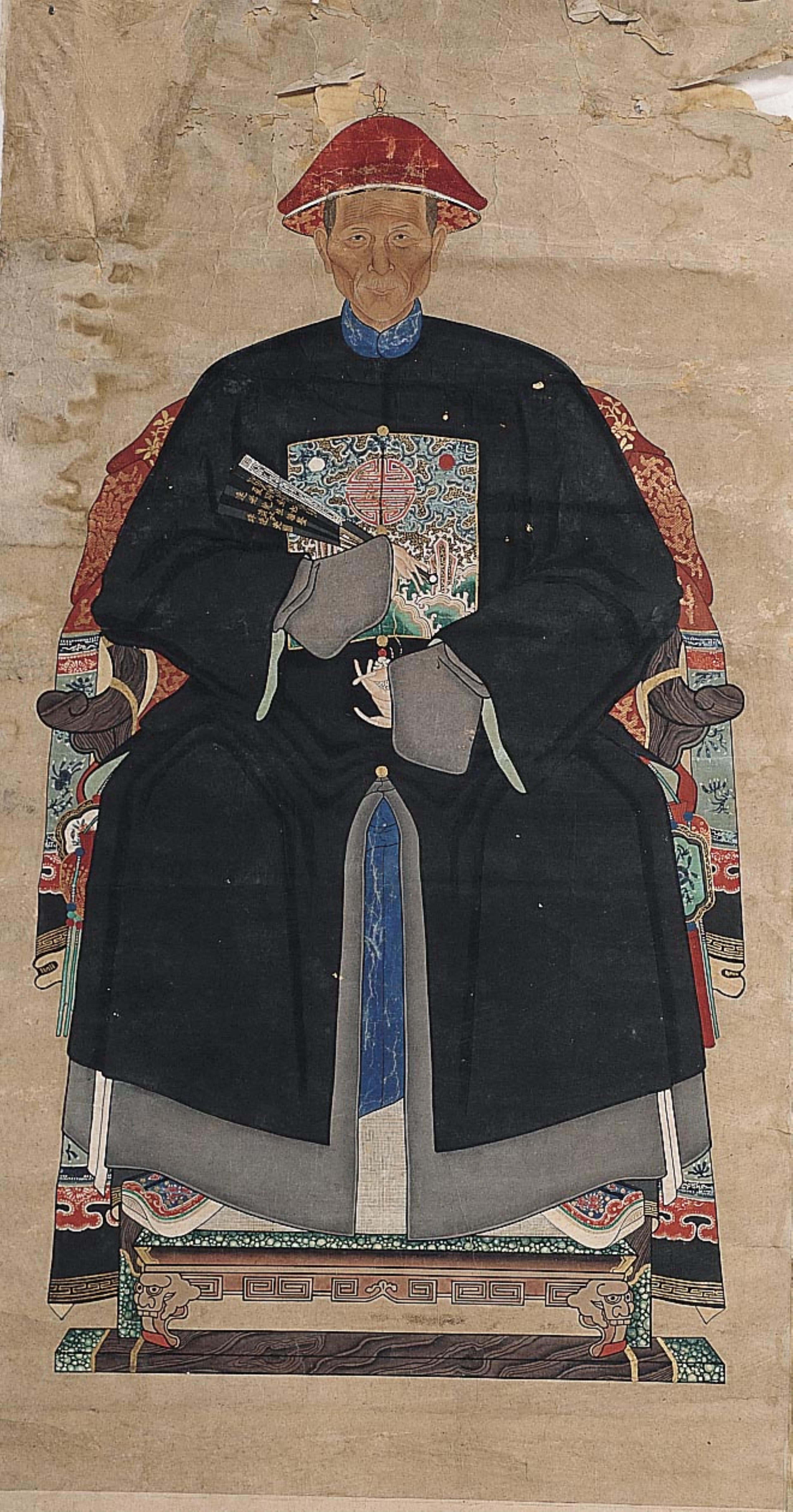 彩繪坐姿官服男祖先畫像 (共1張)