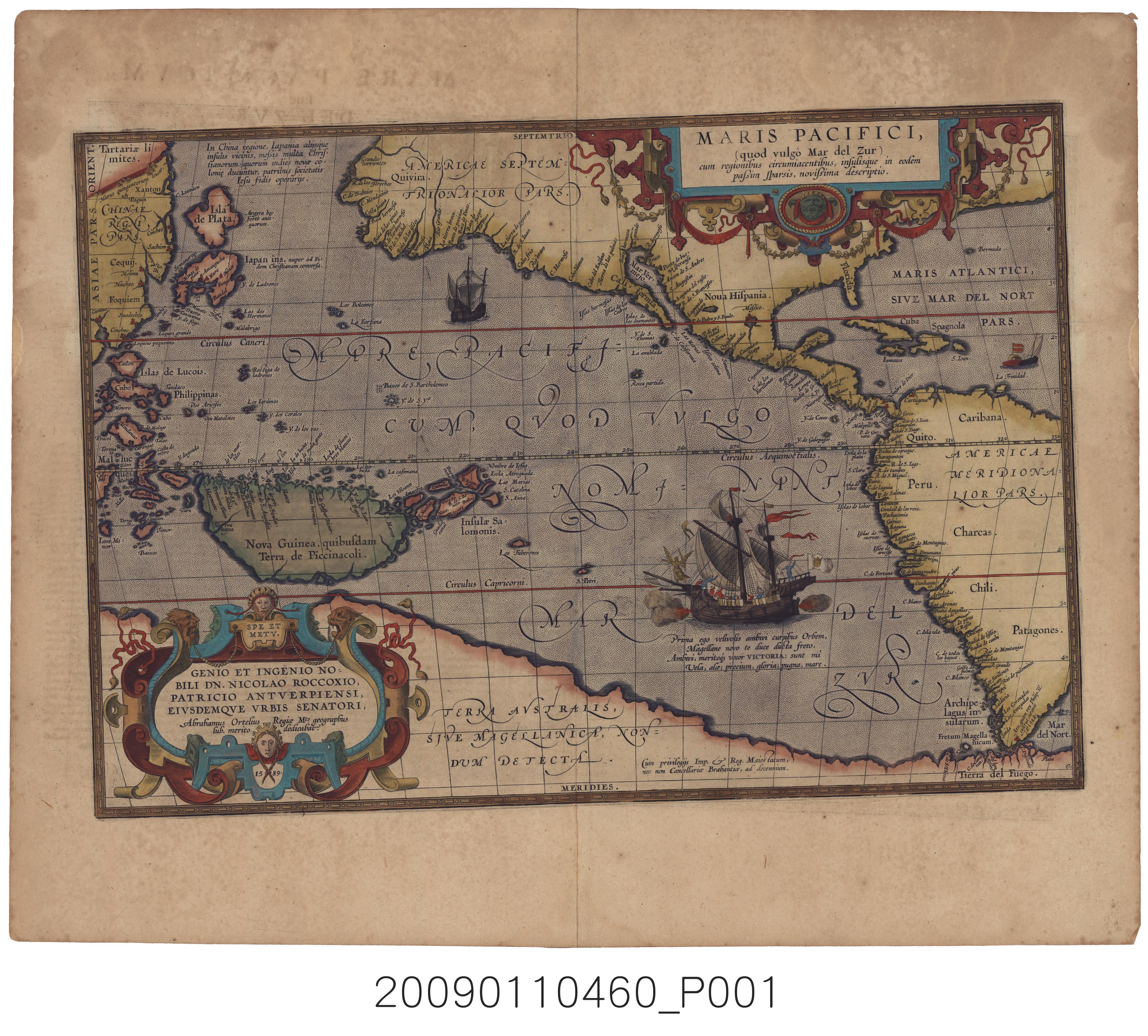 Abraham Ortelius繪製〈最新太平洋圖〉 (共2張)