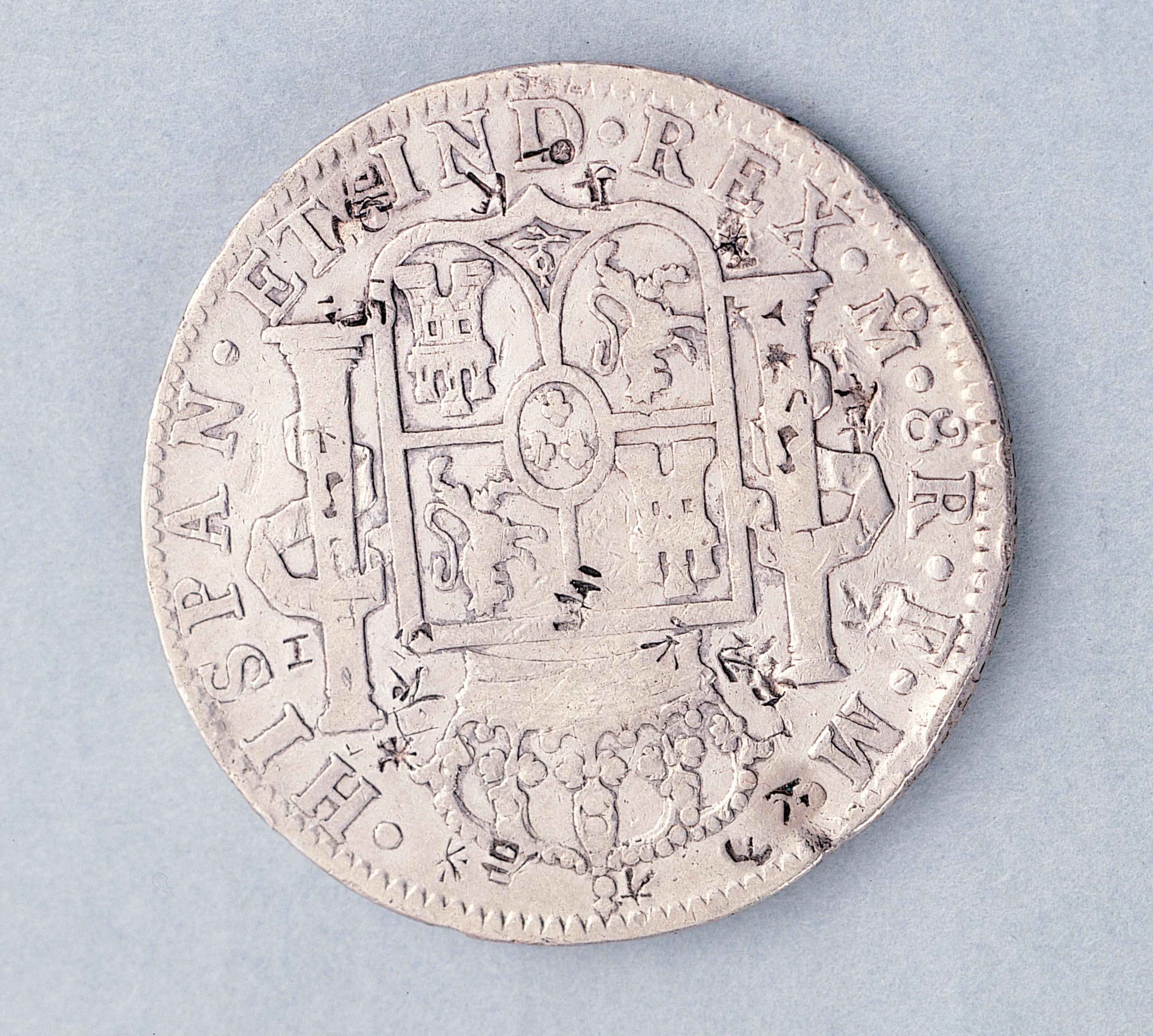 西班牙8里爾銀幣 (共3張)
