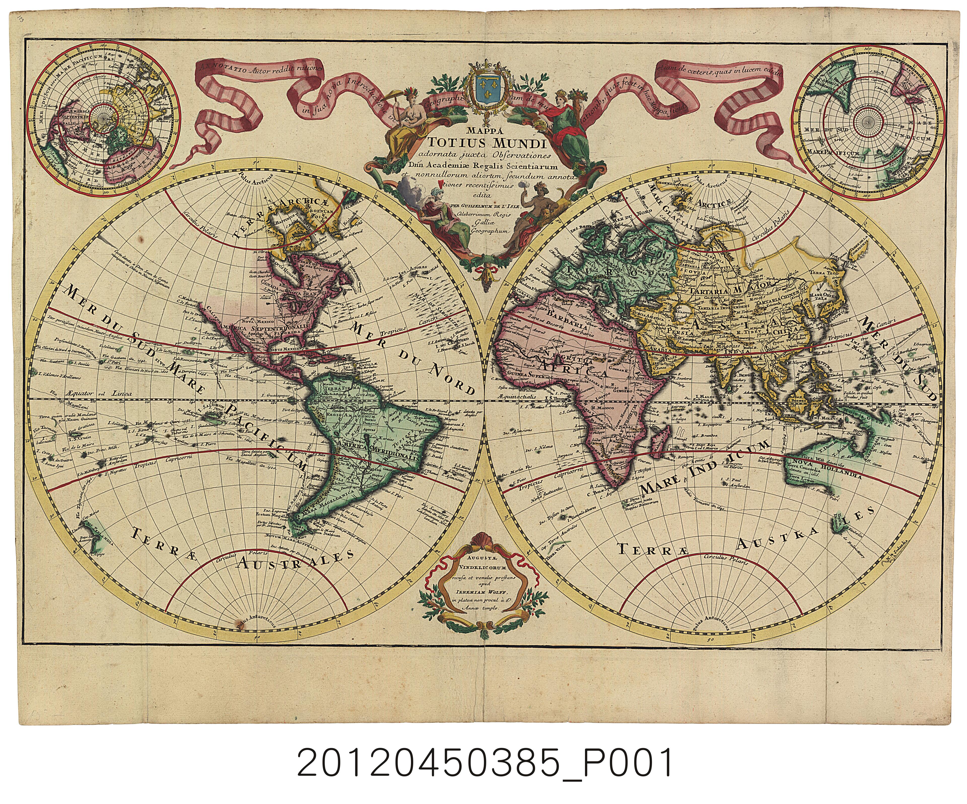 Guillaume de L'Isle〈世界地圖〉 (共1張)