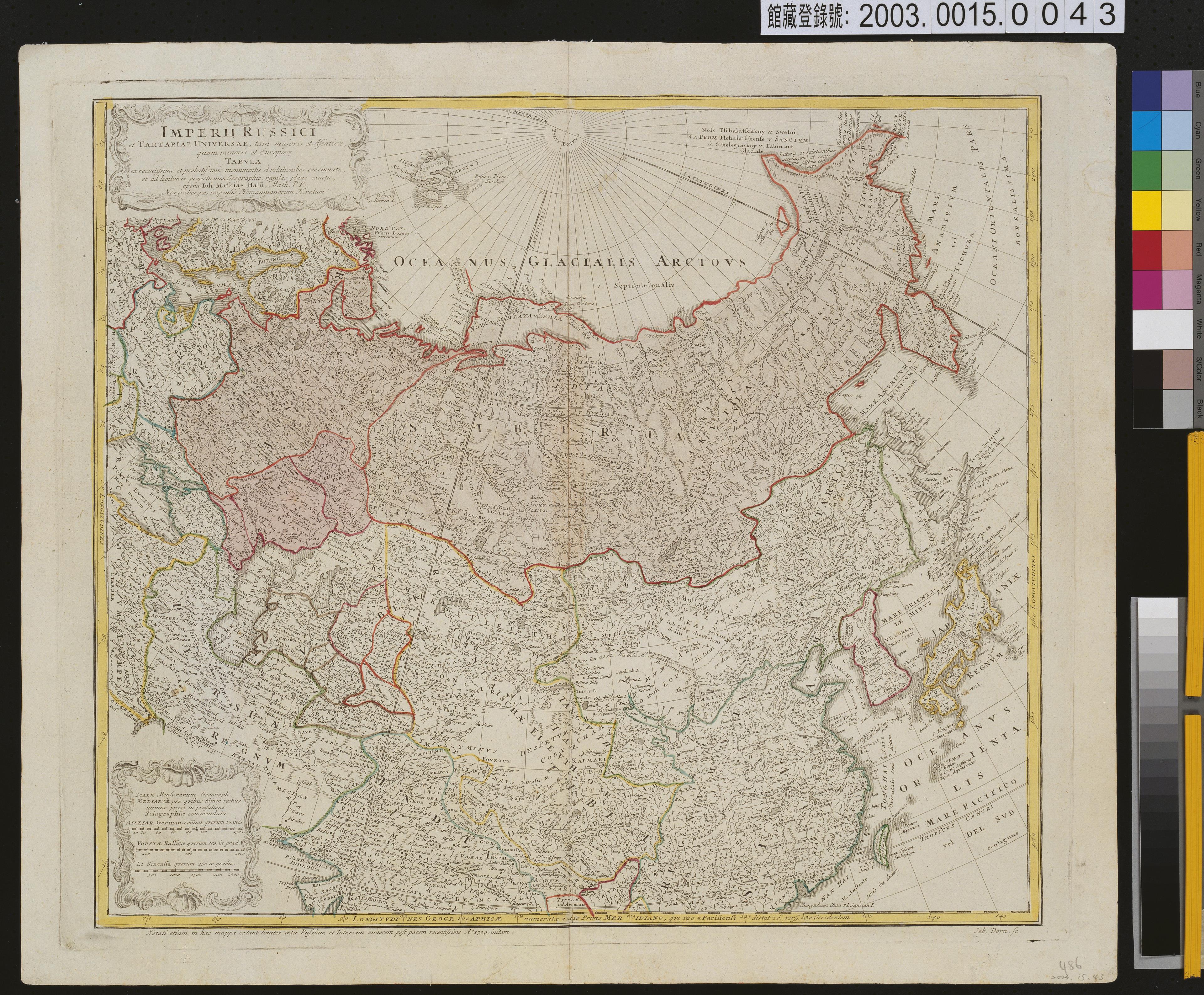 Johann Matthias Hase〈俄羅斯帝國與靼韃世界圖〉 (共1張)