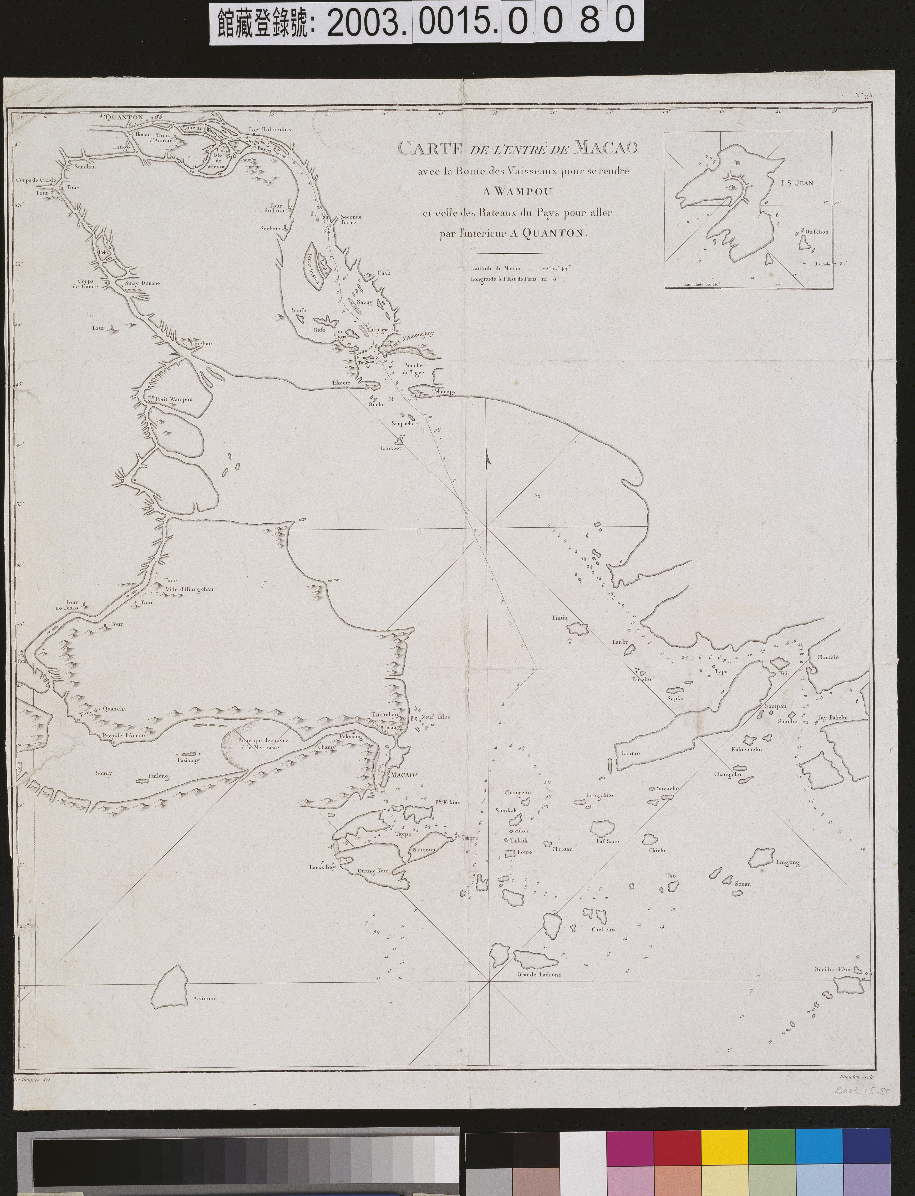 Chretien-Louis-Joseph de Guignes〈澳門海域圖－澳門港海與連接至廣州間水域航線圖〉 (共1張)