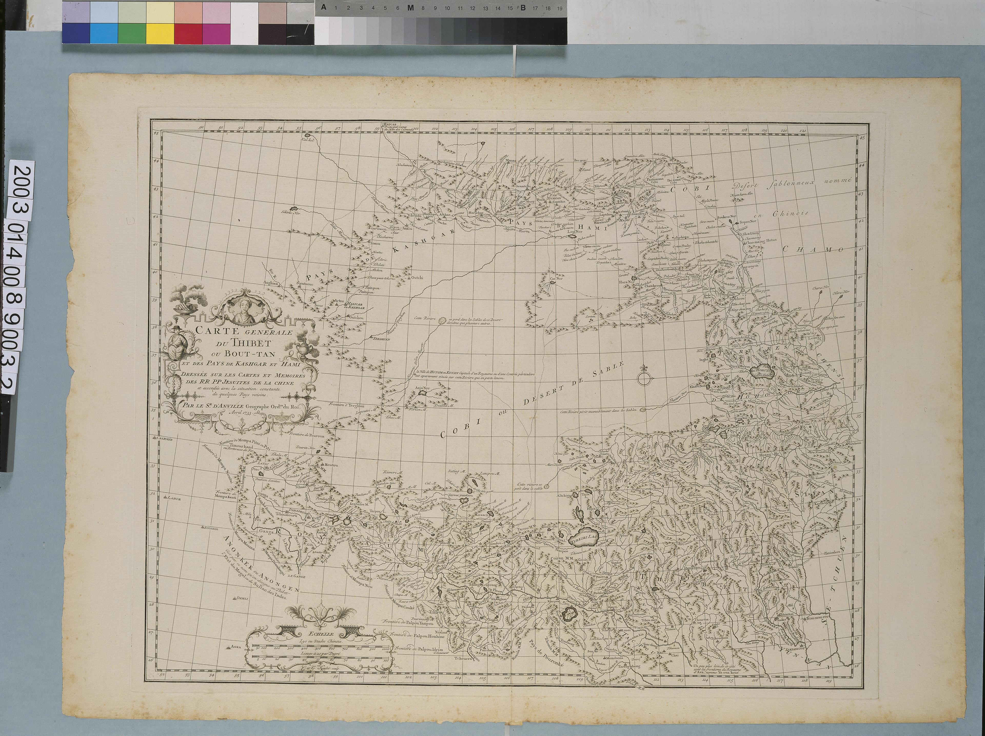 Jean-Baptiste Bourguignon d' Anville〈中國新地圖集32：西藏總圖〉 (共1張)
