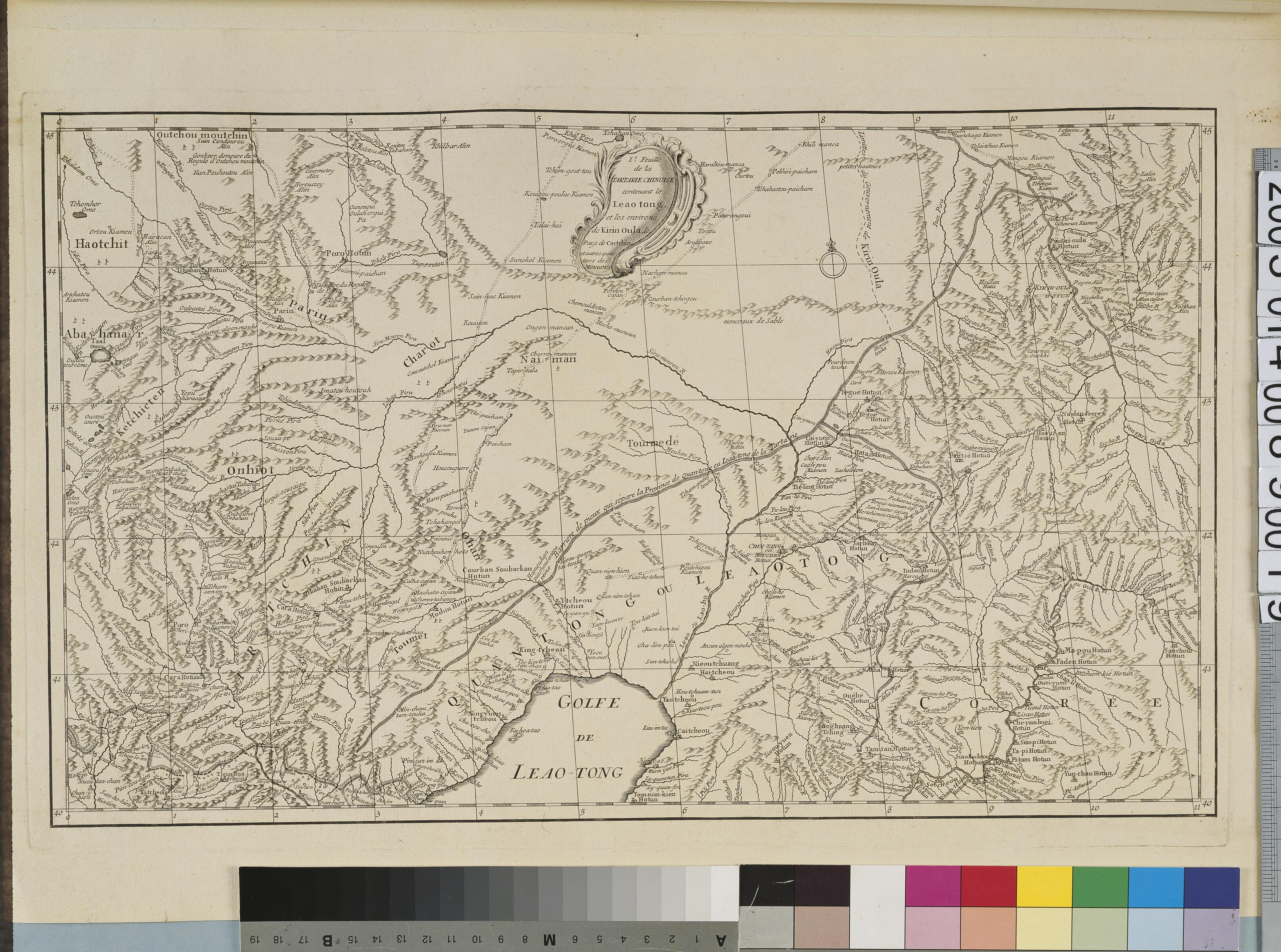Jean-Baptiste Bourguignon d' Anville〈中國新地圖集19：中國韃靼圖1－遼東、吉林、和部分蒙古〉 (共1張)