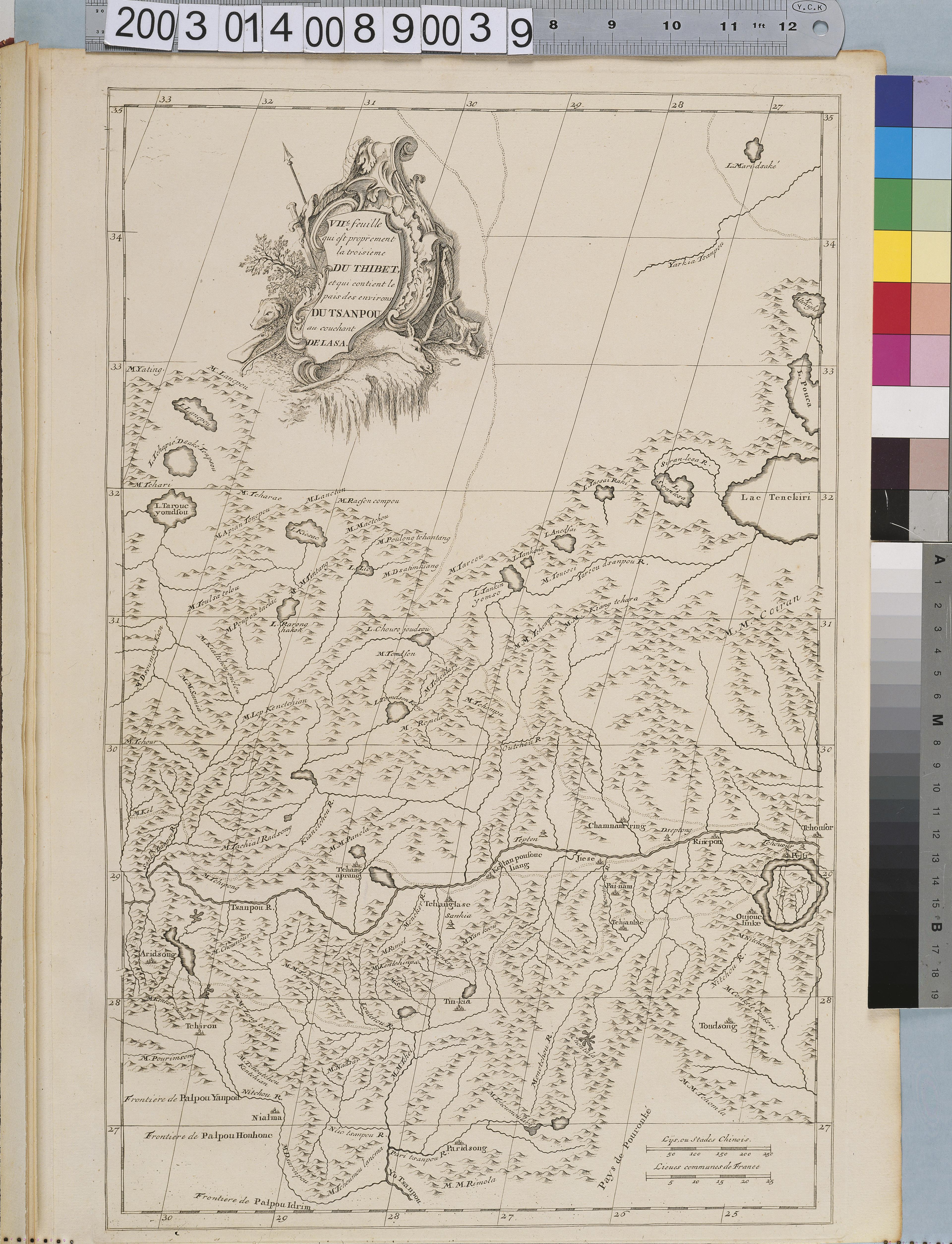 Jean-Baptiste Bourguignon d' Anville〈中國新地圖集39：西藏圖7－藏布與拉薩一帶〉 (共1張)