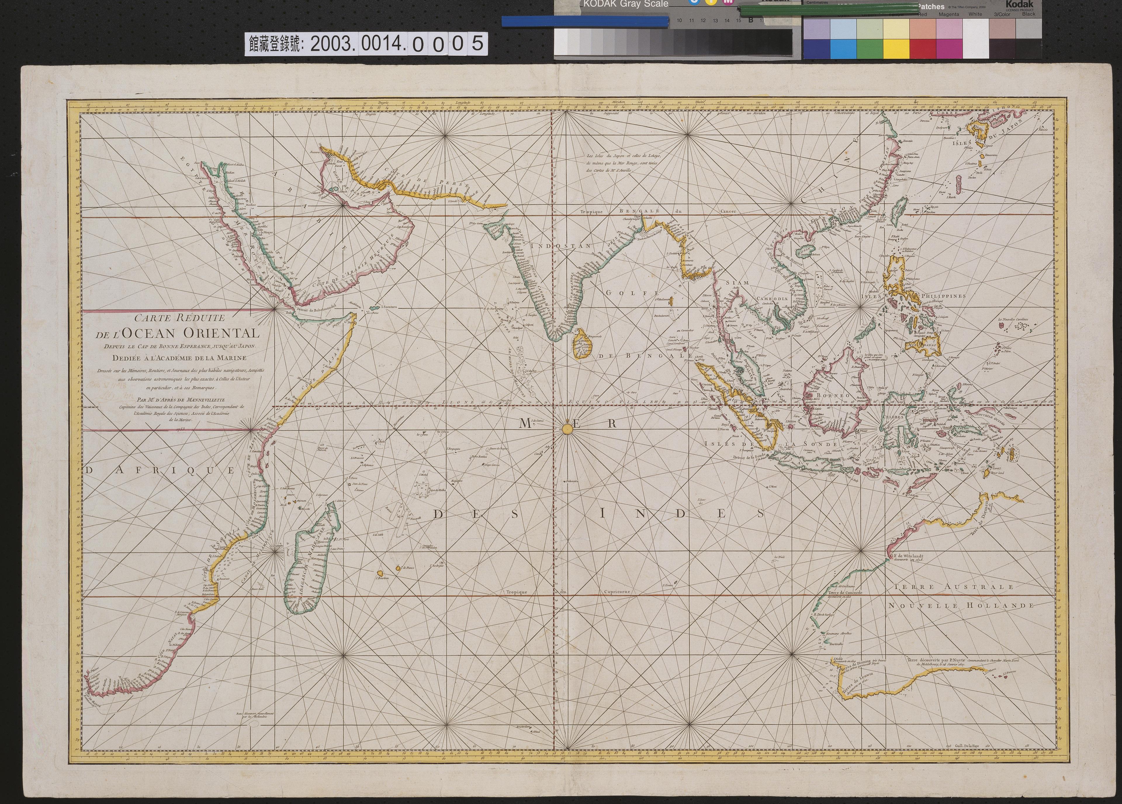 Apres de Mannevillette〈東方大洋海圖：好望角至日本〉 (共1張)