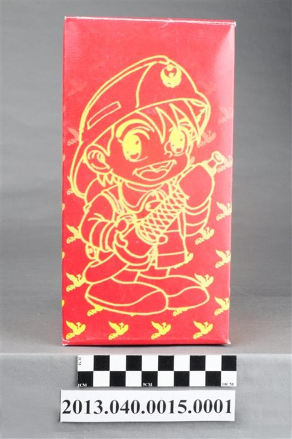 臺南縣義消總隊1999年消防寶寶瞄子手消防人員存錢筒外盒